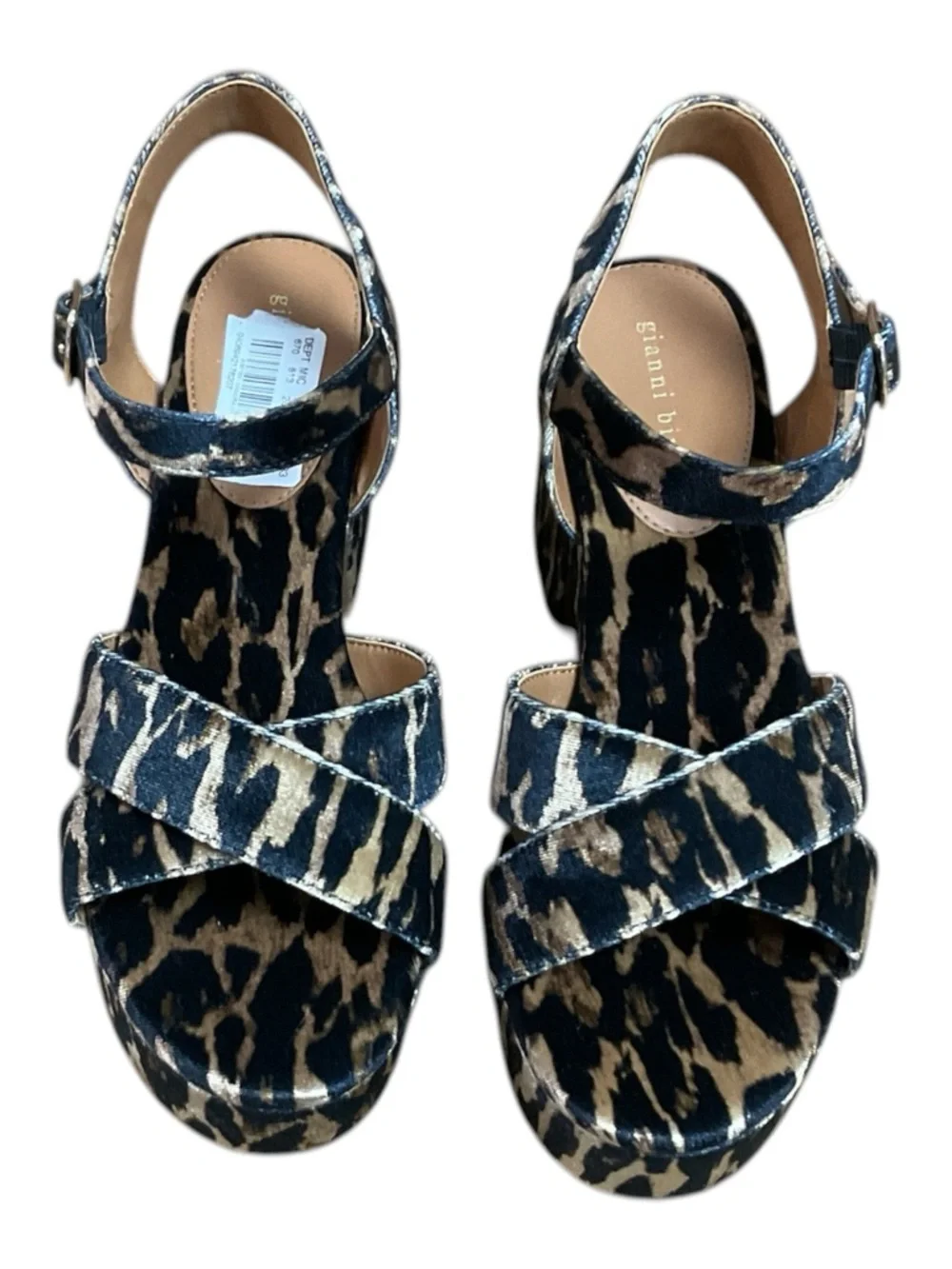 Gianni Bini Leopard-Print Platform Slingback Sandals - Brown/Black